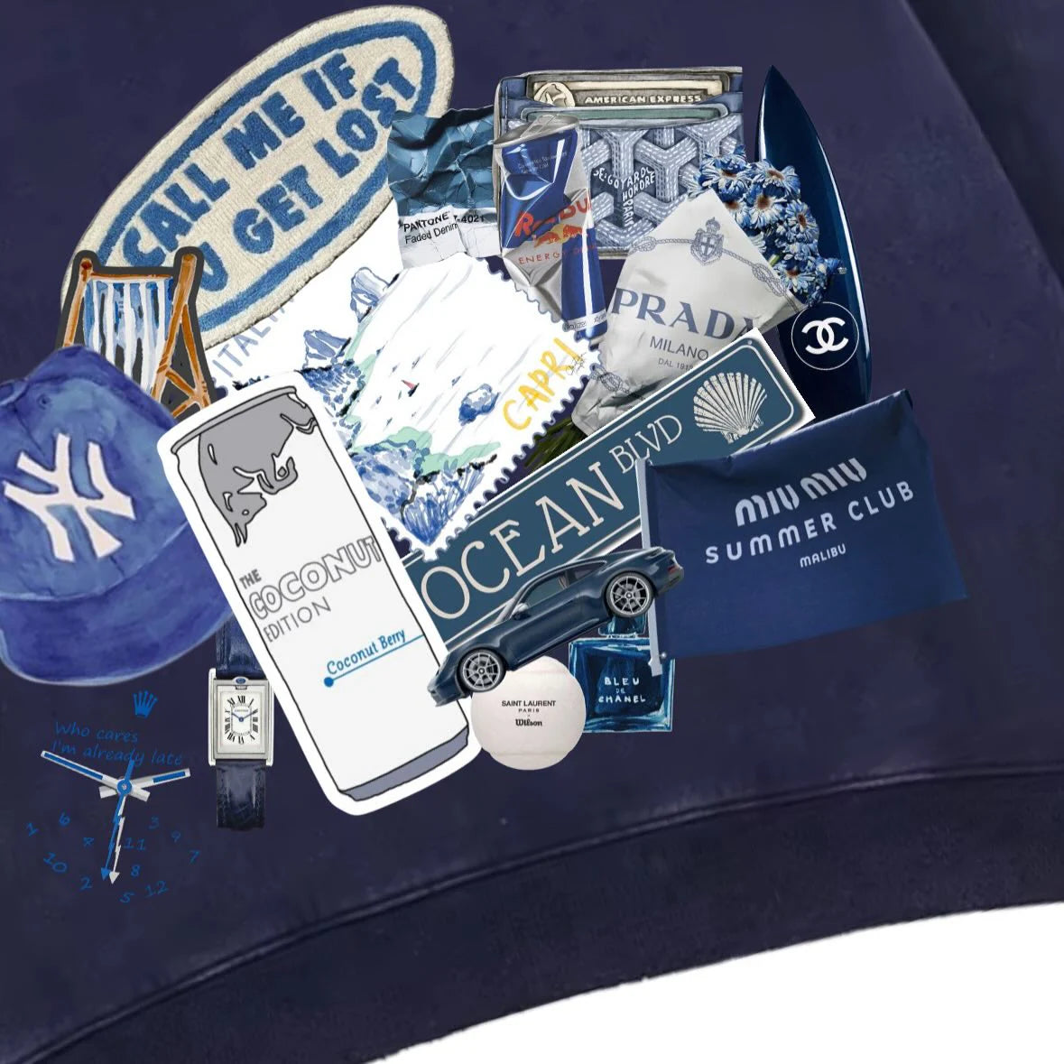 Blue Edit Boxy Hoodie