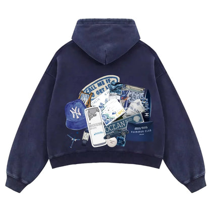 Blue Edit Boxy Hoodie