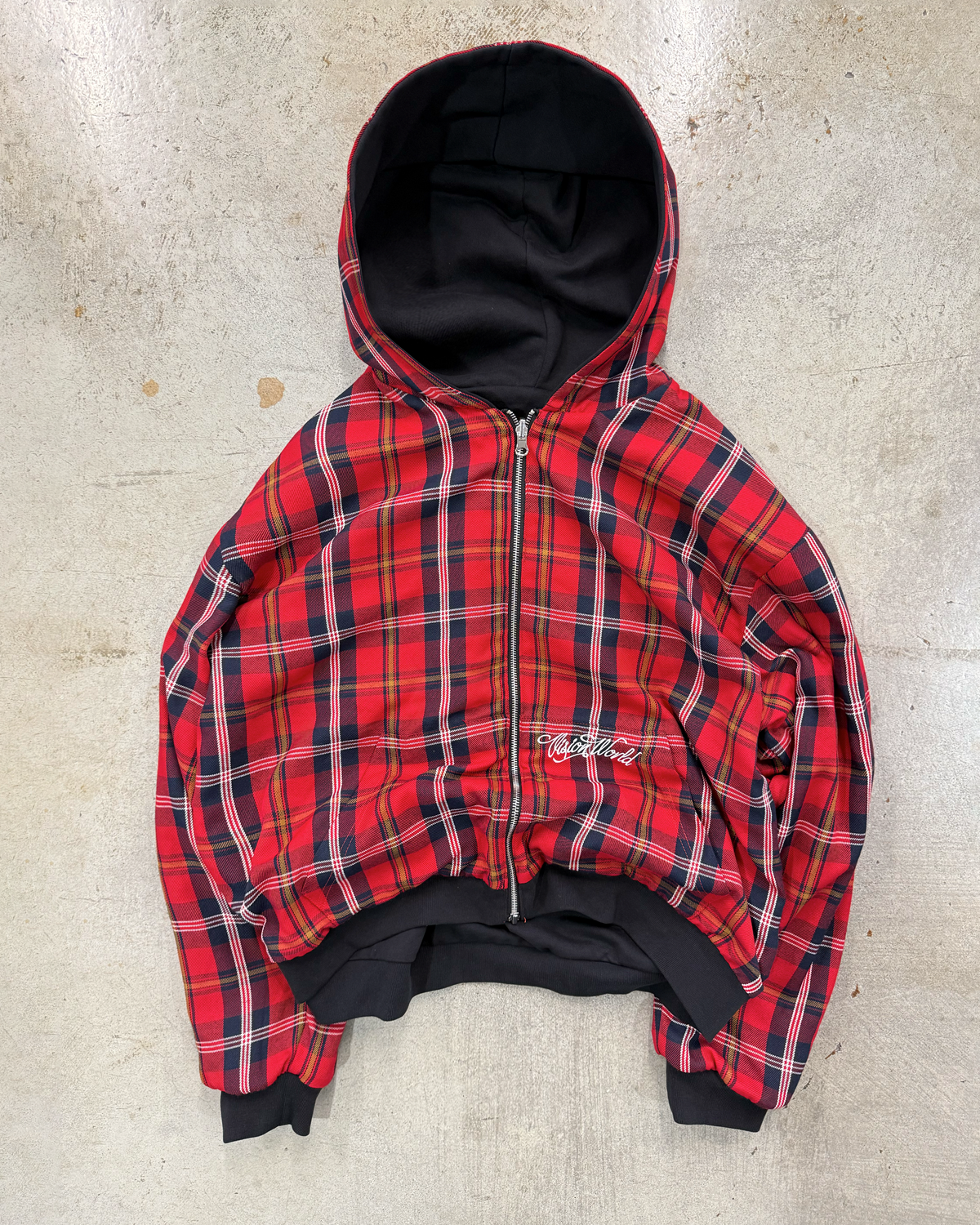 REVERSIBLE PLAID ZIP UP